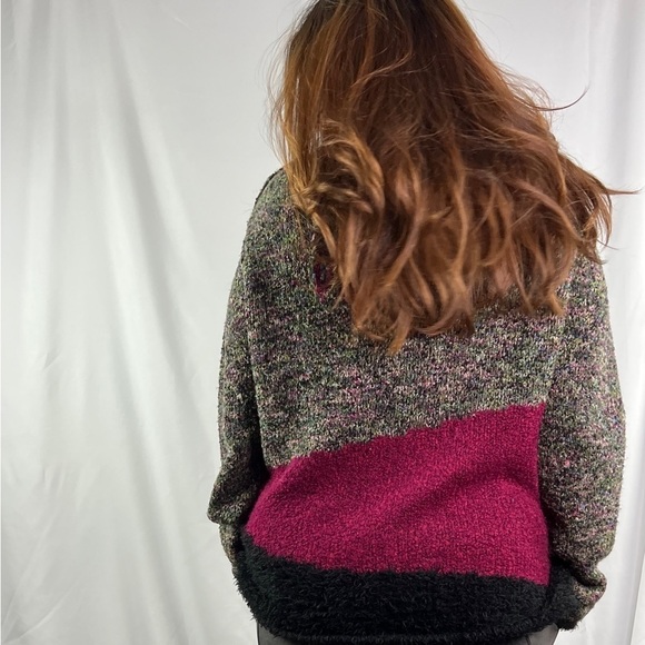 Vintage Spanner Multicolour Slub Knit Sweater with Fringe Neck - Picture 4 of 12